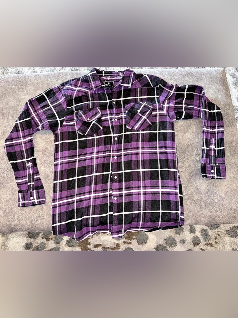 North West Wood Plaid Cotton Button Down Shirt Size XL Like New